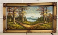 Large Oil on Canvas Oil Landscape-Signed