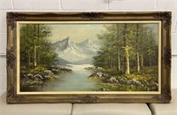 Large Oil on Canvas Oil Landscape-Signed Routh