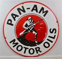 Porcelain PAN-AM Motor Oils Sign