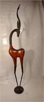 Gazelle w/ Metal Base, Wooden Body Metal Head 43"