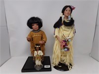 3 Native American Indian Dolls