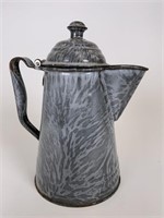 Gray Enamelware Coffee Pot