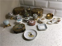 Collection of Various Decorative Trinket Boxes