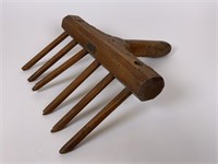 Primitive wooden short handle hoe