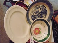 Jeannette Pie Plate, Drip Glaze Bowl & Other