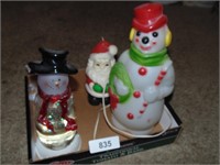 Small Vintage Light Up Christmas Snowman (1968)