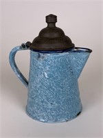 Mini blue Agate / enamelware coffee pot