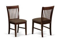 Norfolk Dining Room Chairs (2) Fabric/Mahogany