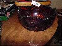 Carnival Glass Red Bowl