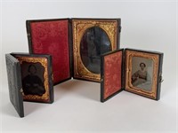 3 Antique Daguerreotypes in framed cases
