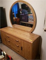 3 DRAWER 2 DOOR CABINET DRESSER WITH MIRROR