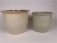 2 Stoneware Pottery crocks