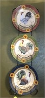 ROOSTER PLATES AND PLATE RACK