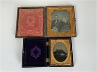 2 Antique Daguerreotypes in framed cases