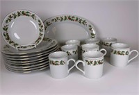 China Pearl Noel plates & mugs