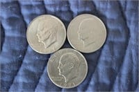 (3) 1971 Eisenhower Dollars
