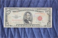 1953 $5 Red Seal Bill