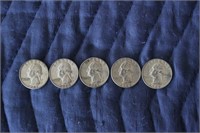 (5) 1960-64 Washington Quarters