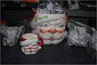 santa punch bowl with 8 mugs