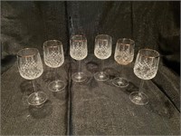 A Set of Six Crystal Wine Glasses