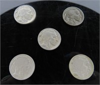 (5) 1935 Buffalo Nickels
