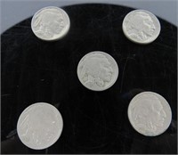 (5) 1936 Buffalo Nickels