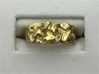 14K yellow gold nugget ring