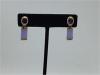 Beautiful pair lavender jade14K YG earrings