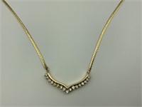 14K yellow gold necklace w/diamonds