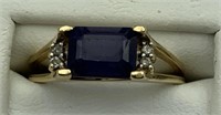 14K yellow gold ring with Iolite