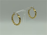 Pair Hoop earrings marked 750 gold