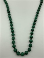 Strand of malachite beads necklace