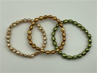 Honora lot of 3 pearl bracelets