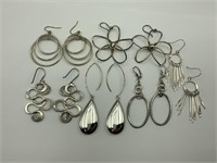 Lot of 6 pair silver earrings