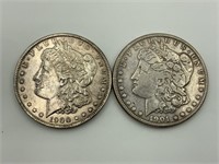 1900 O & 1901 O Morgan silver dollars