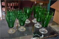 10 Anchor Hocking Forest Green Boopie Glasses