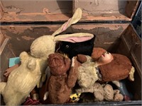 EARLY TRUNK WITH OLD DOLLS