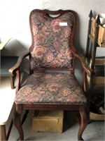 (3X)  Antique Arm Chairs with Floral Upholstery