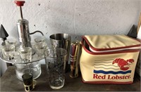 Vintage Shot Glass/Bar Machine + Accessories