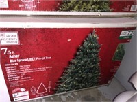 7.5 ft Asher Blue Spruce LED Pre-Lit Christmas Tre