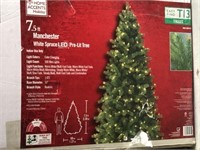 7.5' Manchester White Spruce LED Pre-Lit Christmas