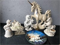 Box Lot of Miscellaneous Unicorn Statues