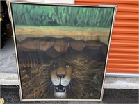 Large Lion Canvas Painting