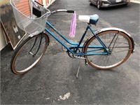 Vintage Blue Schwinn Bicycle with Basket