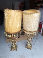 (2 PCS) Large Mid-Century Lamps with Crystals
