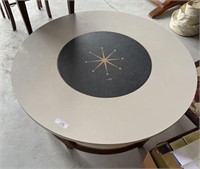 Mid Century Round Coffee Table with Starburst