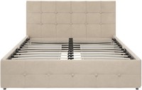 Rose Upholstered Bed with Storage Full Ivory