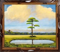 N.E. WRIGHT FLORIDA ARTIST SOLITARY TREE
