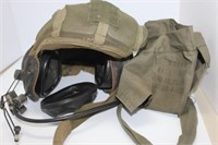 VIETNAM ERA COMMUNICATION HEADGEAR, AMMO SACK