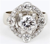 14K WHITE GOLD LADIES DIAMOND RING